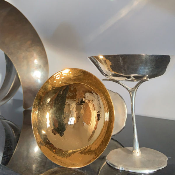 Coupe à Champagne en argent et vermeil signée Roland Daraspe, orfèvre et Maître d’Art à Bordeaux